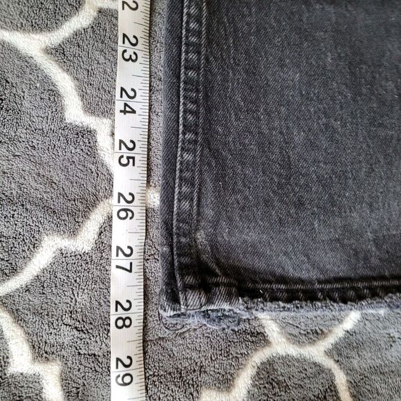 Abercrombie & Fitch The 90s Straight Ultra High Rise Jean Sz 25 Black Distressed - Picture 5 of 8